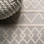 Tapis d'intérieur / extérieur à motif de treillis géométrique beige à poils longs et courts Shaus-925904263