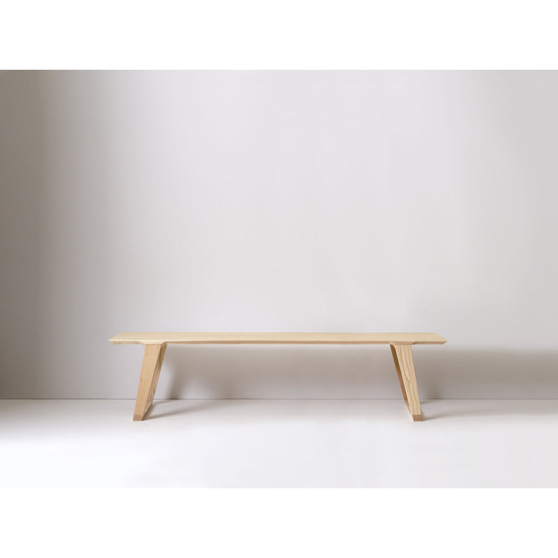 Isometric Solid Wood Dining Bench, Beige, 18" H x 72" W x 17" D