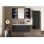 Armoire de rangement de salle de bain à miroir murale 39 po x 28 po avec cadre en fer noir