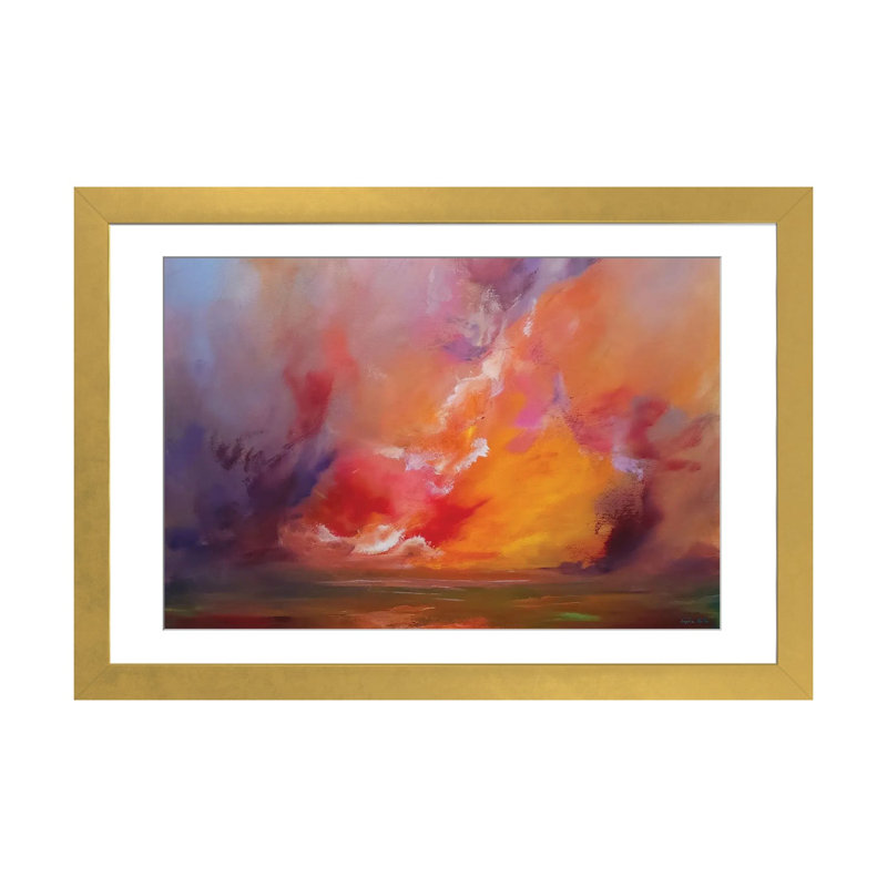 «Beyond Endless Sun», impression d'art mural encadré, 24 po x 16 po, Papier encadré, Gold
