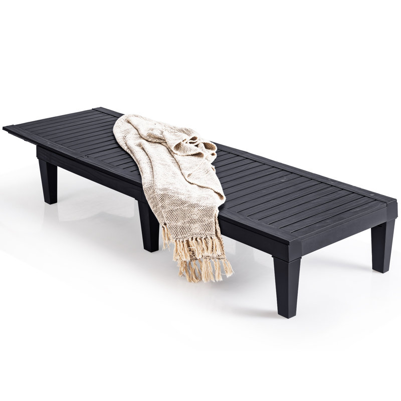 Outdoor Chaise Lounge, Black