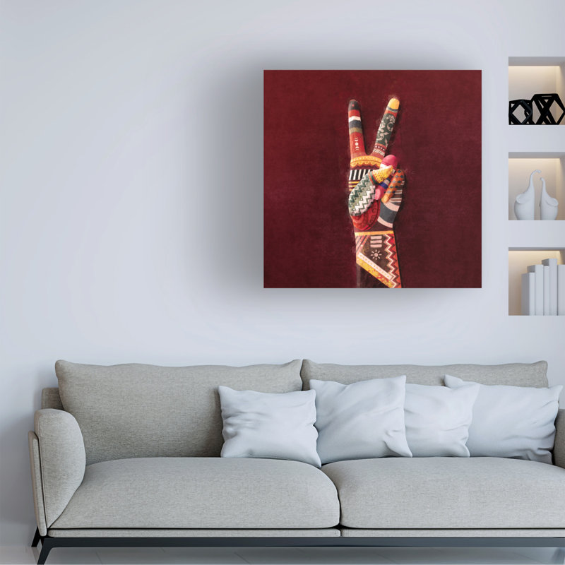 Art sur toile à la main, bolognaise, H 14 po x l 14 po