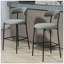 Tabouret de bar 26 po à hauteur de comptoir avec tabouret de bar et housse en tissu noir avec revêtement thermolaqué et repose-pieds-185588297