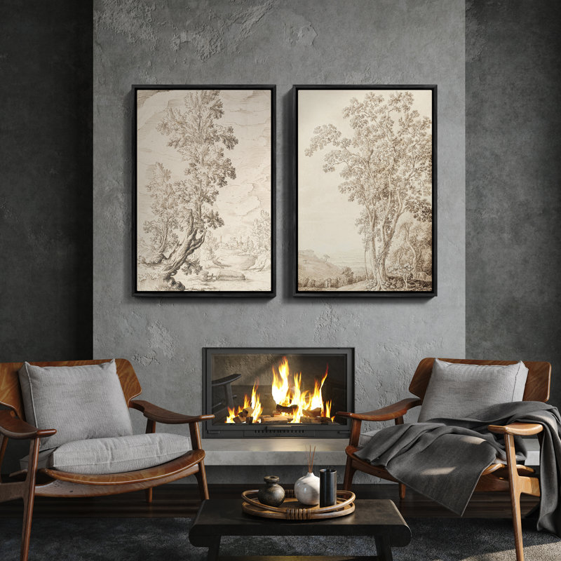Art mural encadré rétro antique classique pour chambre à coucher, H 36 po x l 24 po, Noir