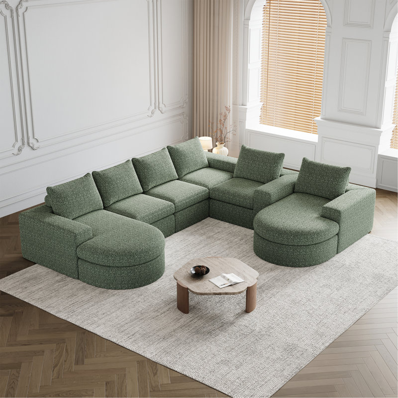 Canapé modulaire Chenille Cloud, Vert
