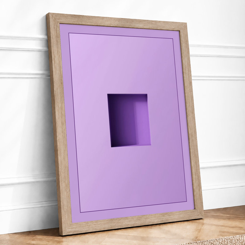 Purple Geometry Minimalist - Print, Oak, A4 - 29.7 x 21.0 cm