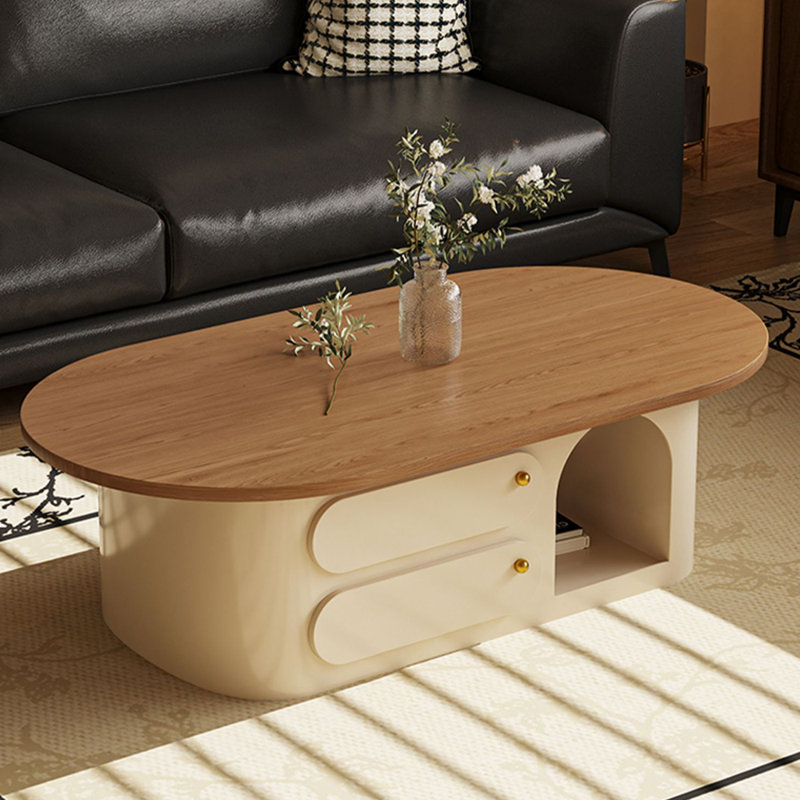 Table de bout en bois massif crème, H 16,53 po x L 47,24 po x l 23,62 po