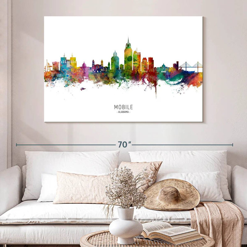 Mobile Alabama Skyline I, H 34 po x l 51 po
