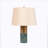 Modern Two Tone Cylinder Marble And Brass Metal Base Table Lamp-15056065