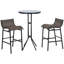 Ensemble bistro 3 pièces pour l'extérieur Outsunny, brun clair, ensemble de patio, ensemble de conversation de patio