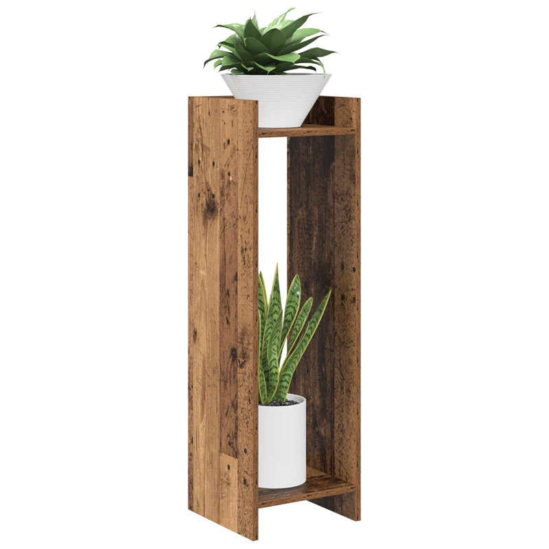 2 Tier Plant Stand Set of 2, 100cm H x 30cm W x 30cm D, Old Wood