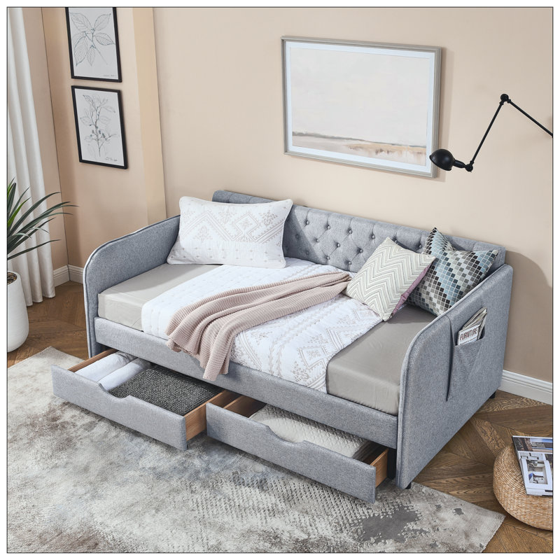 Lit pour chambre à coucher, Gris