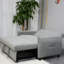 Lit convertible à dossier réglable, revêtement en velours, 2 poches latérales et coussins, gris pour espace de vie, canapé-lit, tissu, espace, manoir