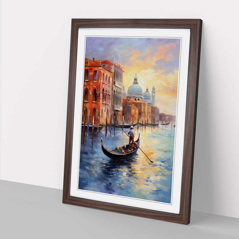 Venice Impressionism Art - Framed Print, Walnut Framed, 64cm H x 46cm W