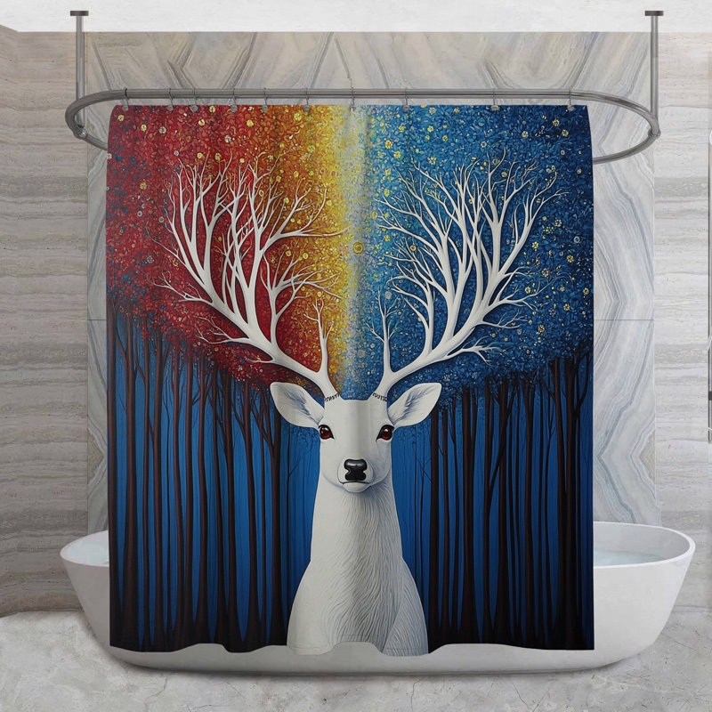 Rideau de douche silhouette cerf, H 93 po x l 70 po