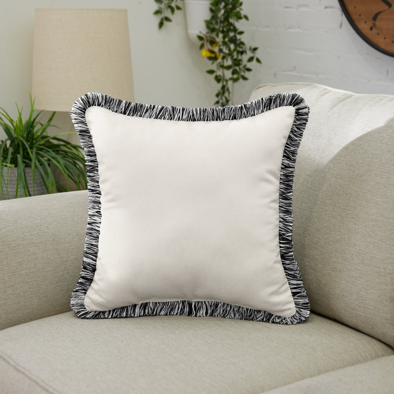  Housse et insert de coussin extérieur d'extérieur, Naturel / Noir