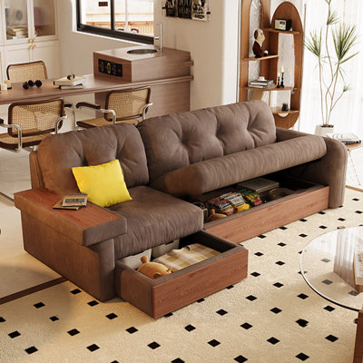 Causeuse à coussin 100% polyester Coffee