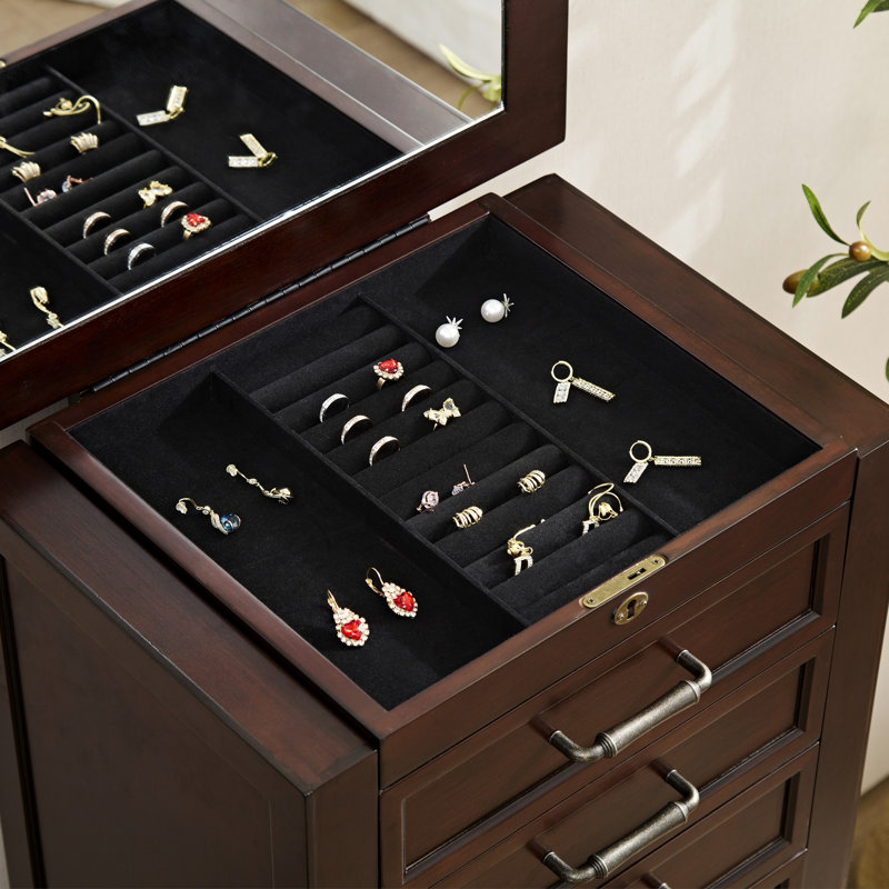 Armoire à bijoux peinte à la main de 18,9 po de largeur Tuskahoma