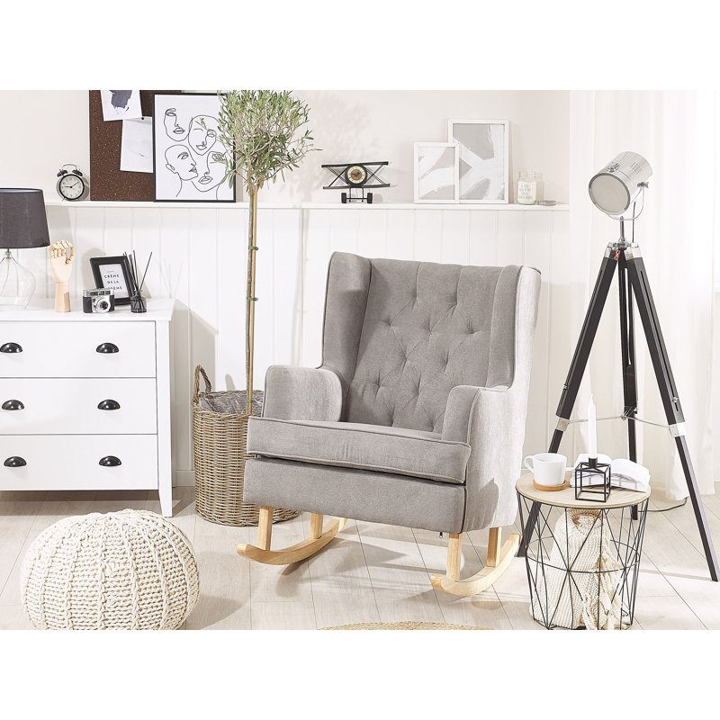 Olympia Upholstered Rocking Chair, Light Grey