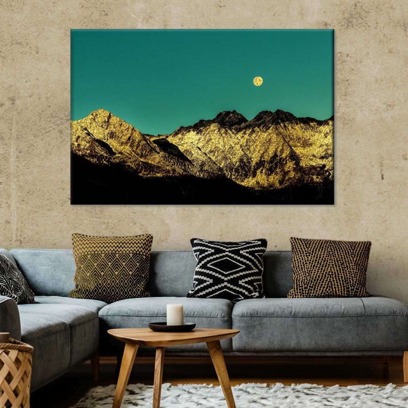 Golden Mountain Range sur toile, H 8 po x l 12 po x P 1 po