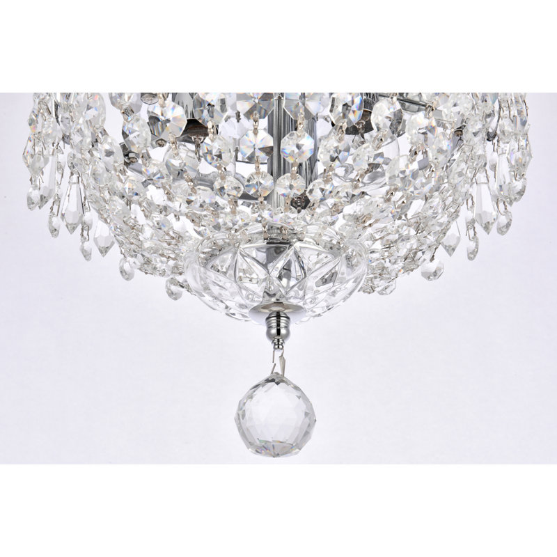 Century 4 Light Chrome Marguerite Clear Royal Cut Crystal, Chrome, 9" H x 10" W x 10" D, 3 Lights