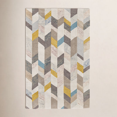 Binada Blue Gray Hand-Tufted Chevron Rug