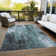 Machine Washable Indoor/Outdoor Cinead ACN1683 Teal Rug