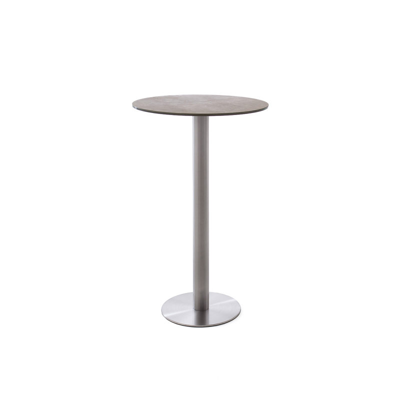 Michaella Round Glass Top Dining Table, Mocha ceramic