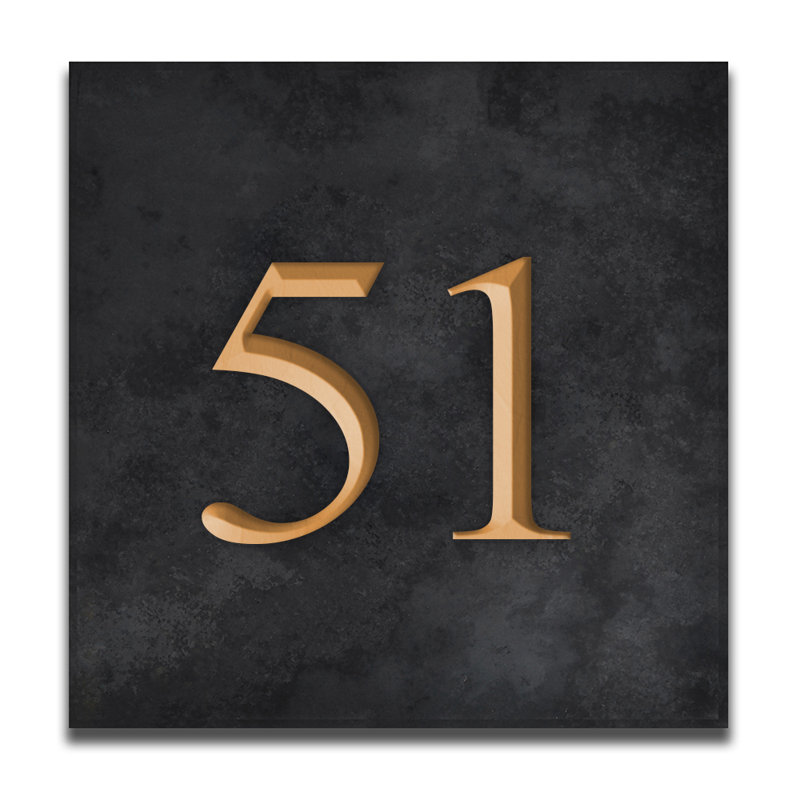 Velia 17.78cm H Stone House Number, 51, Gold