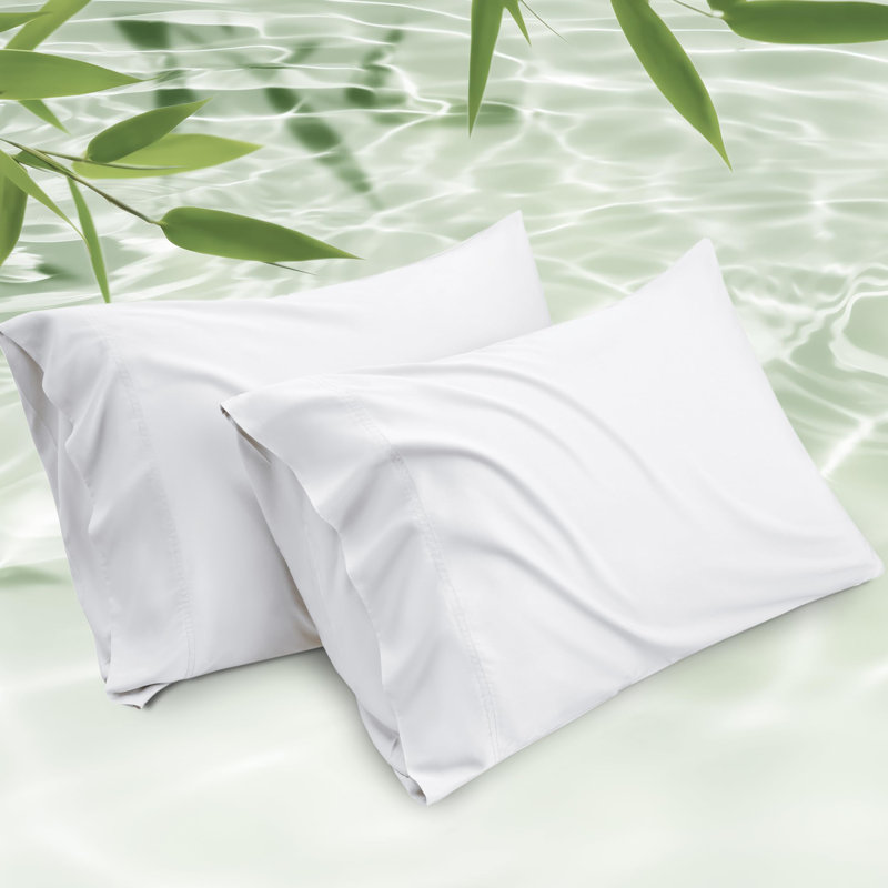 Rayon from Bamboo Pillowcase with Envelope Closure, White, Standard Pillowcase