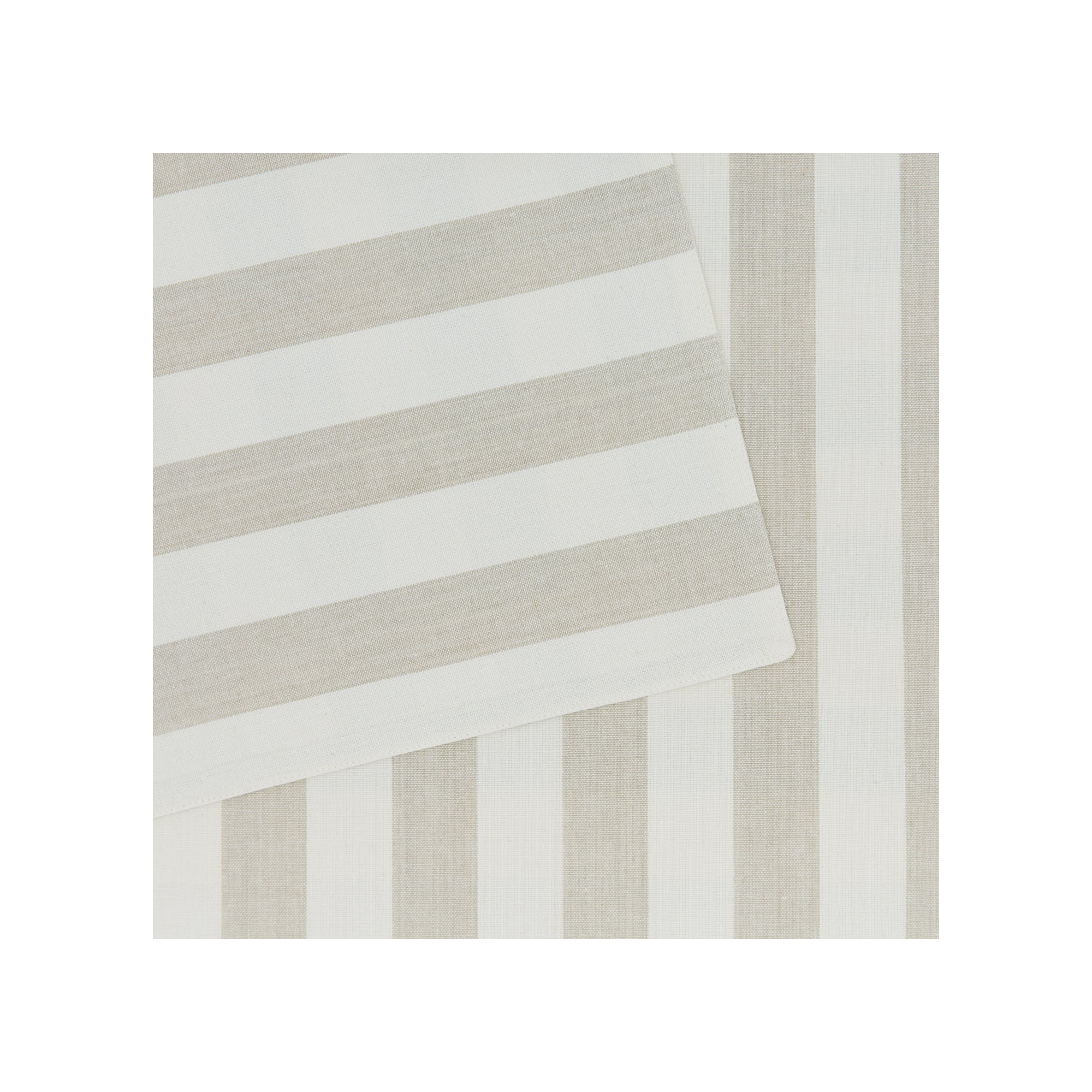 Essential Striped Placemat - Set Of 4, Ivory/Flax