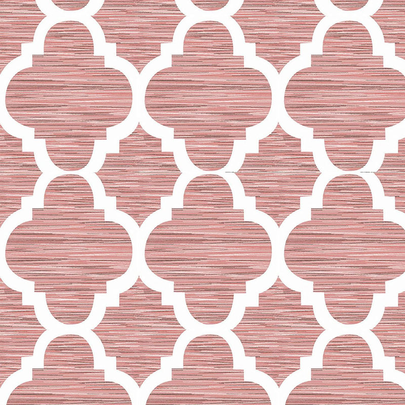 Honor Geometric Rod Pocket Curtain Panels, Bridal Rose, 70" W x 96" L