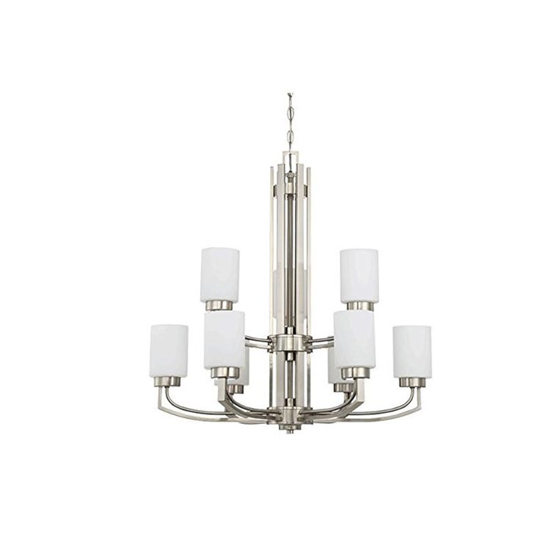 Lustre 9 lumières F22009-80 nickel satiné