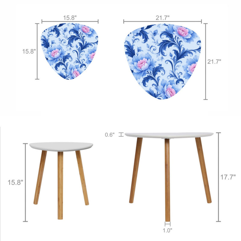 Ensemble de 2 tables basses gigognes Triangle