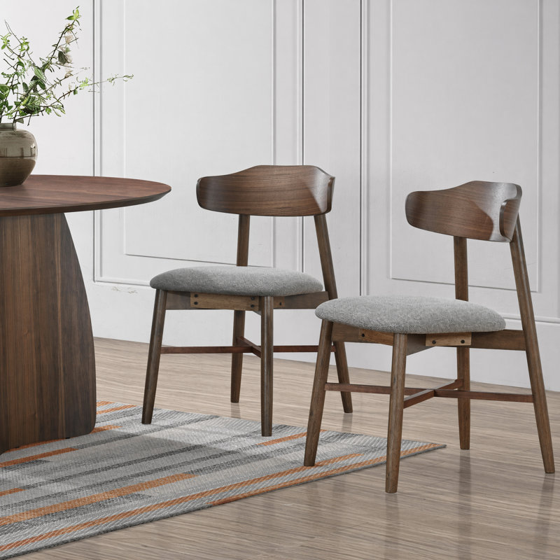 Ensemble de table de salle à manger avec chaises rembourrées Watley, 7 pièces : table, 6 chaises, Walnut