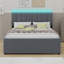 Lit plateforme tapissier avec lit gigogne-967648390