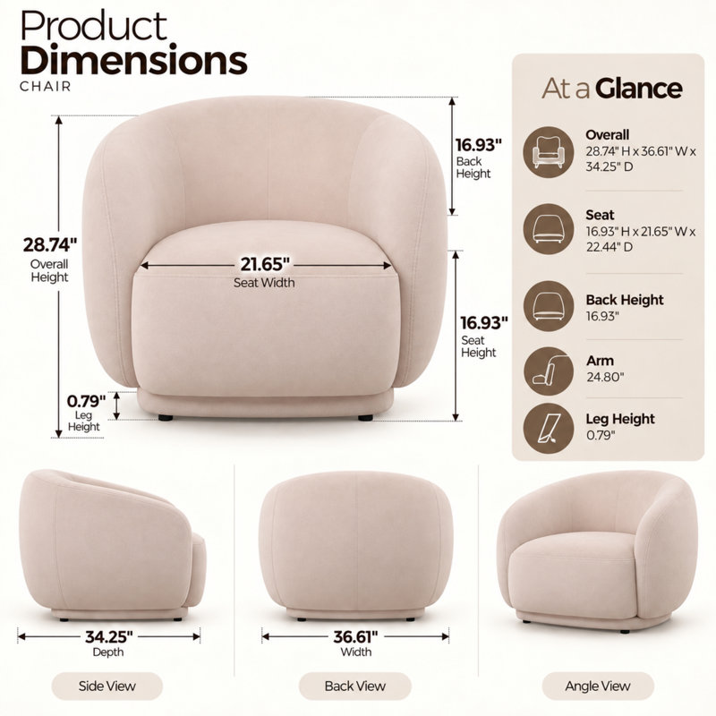 Fauteuil d'appoint Mercer41 Arnfried, Beige