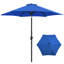 Parasol de marché 9 pi avec bouton-poussoir inclinable et manivelle, bleu royal-492635489