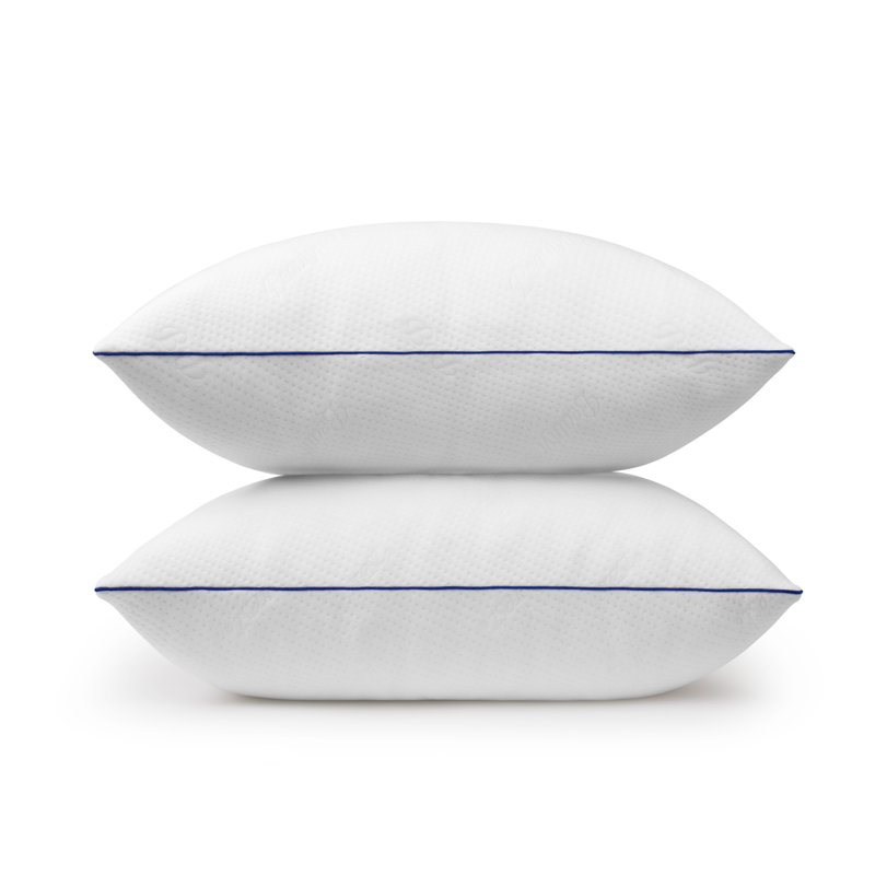 White Jumbo Memory Foam Medium Support Pillow Set