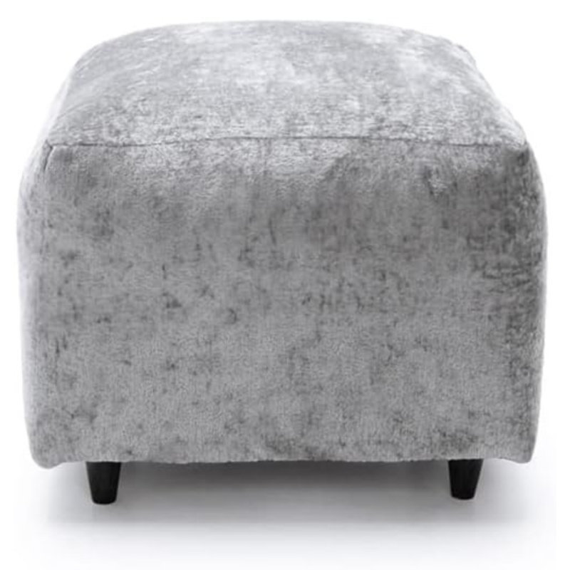 60cm Wide Rectangle Solid Colour Footstool Ottoman, Silver