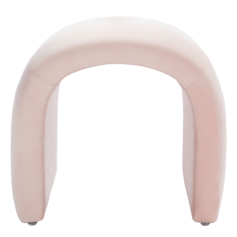 Andeana Upholstered Ottoman, Light Pink Velvet