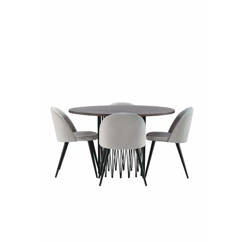 Castaneda 4 - Person Dining Set, Grey, Grey