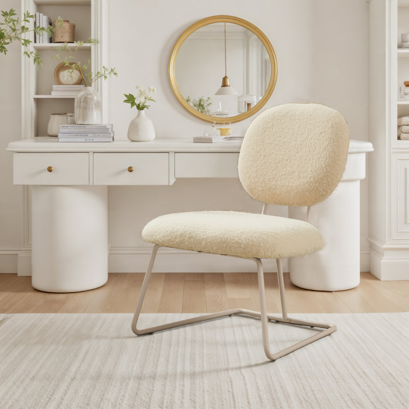 Macaron Color-Painted Vanity Chair, Beige