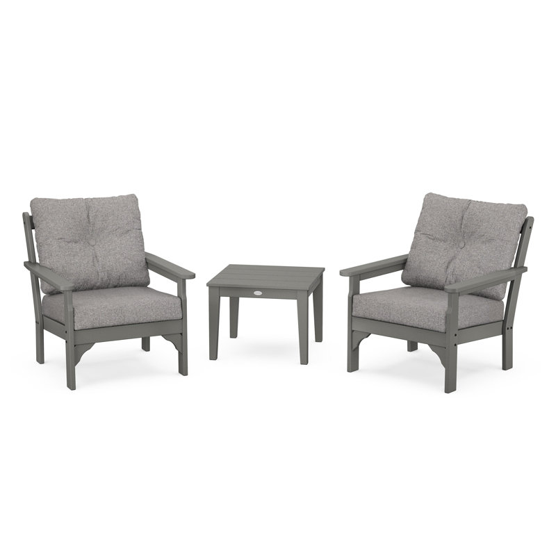 Vineyard 3-Piece Deep Seating Set, Grey Mist, Slate Grey