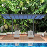 Abri d'auto en métal et panneaux en polycarbonate pour abri extérieur Arcadia l 9 pi x P 17 pi Wave 5000