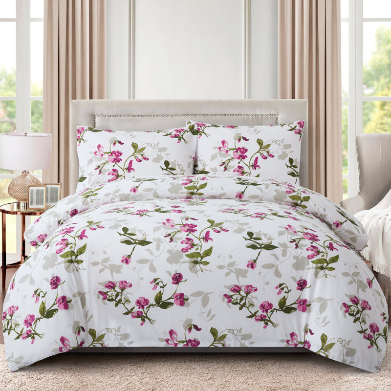 Ensemble de housse de couette , Housse de couette pour grand lit + 2 taies décora