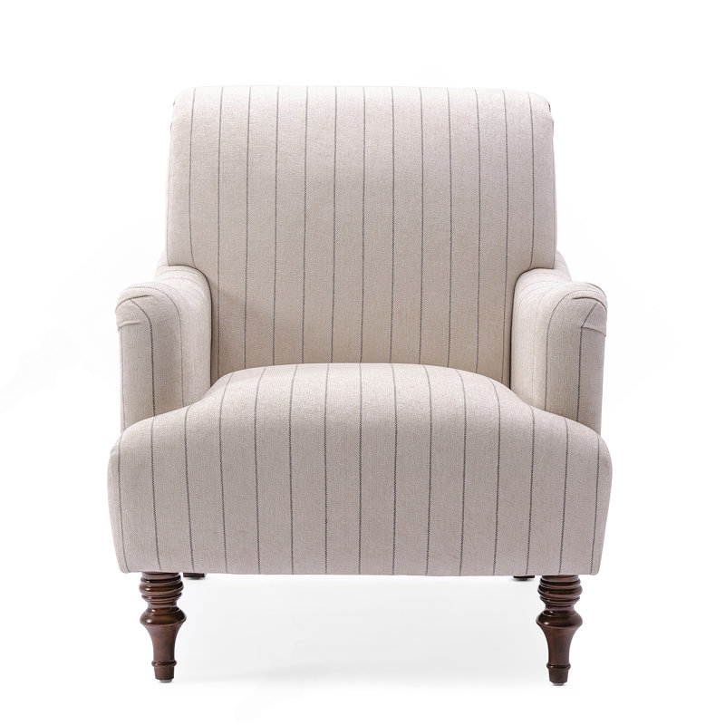Fauteuil en polyester naturel avec 4 pieds, confortable et élégant pour les intérieurs modernes et polyvalent