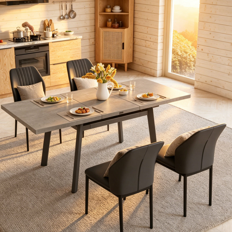 Keiah 4 - Person Butterfly Leaf Dining Set, Black