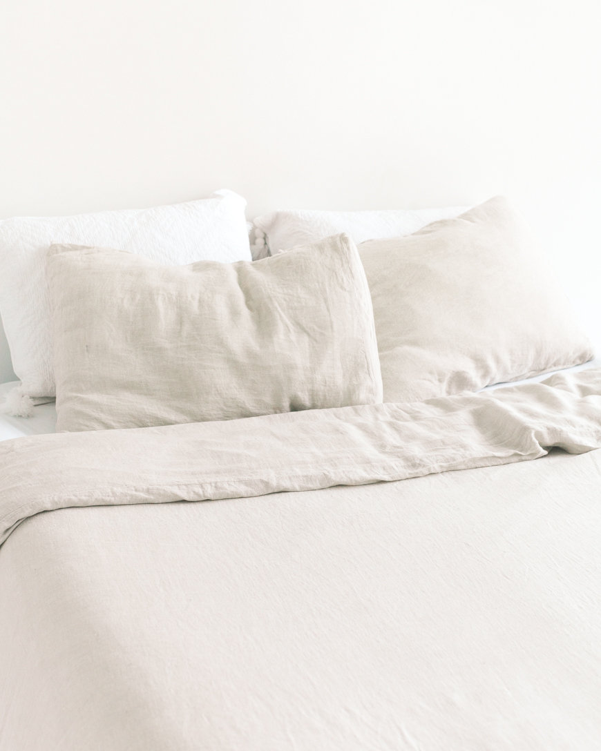 100% Linen Duvet Cover Set, Natural