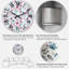Horloge murale rétro à motif de fleurs roses et bleues-1200350039